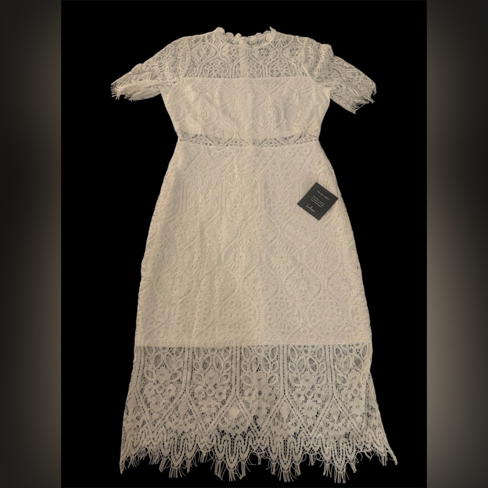 Lulu's White Lace Midi Dress - Picture 2 of 7